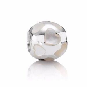 Pandora Retired Love You Mother Of Pearls Heart Charm